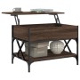 Mesa de centro madera ingeniería metal marrón roble 70x50x50 cm de , Mesas de centro - Ref: Foro24-845355, Precio: 71,84 €, D...