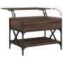 Mesa de centro madera ingeniería metal marrón roble 70x50x50 cm de , Mesas de centro - Ref: Foro24-845355, Precio: 71,84 €, D...