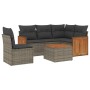 6-piece garden furniture set and gray synthetic rattan cushions by , Garden sets - Ref: Foro24-3260065, Price: 424,06 €, Disc...