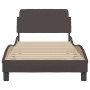 Bed frame with headboard in dark brown fabric 80x200 cm by , Beds and slatted bases - Ref: Foro24-373068, Price: 113,57 €, Di...