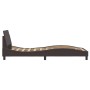 Bed frame with headboard in dark brown fabric 80x200 cm by , Beds and slatted bases - Ref: Foro24-373068, Price: 113,57 €, Di...