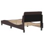 Estructura de cama con cabecero de tela marrón oscuro 80x200 cm de , Camas y somieres - Ref: Foro24-373068, Precio: 113,41 €,...