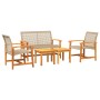 5-teiliges Bistro-Set aus PE-Rattan und Akazienholz in Beige von , Modulare Sofas für den Außenbereich - Ref: Foro24-367606, ...