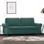 Sofá de 2 plazas de terciopelo verde oscuro 140 cm de , Sofás - Ref: Foro24-359531, Precio: 271,98 €, Descuento: %