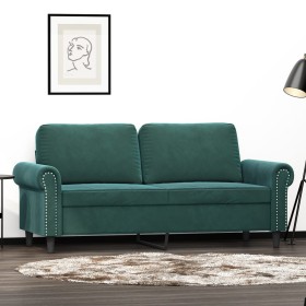 Sofá de 2 plazas de terciopelo verde oscuro 140 cm de , Sofás - Ref: Foro24-359531, Precio: 237,99 €, Descuento: %