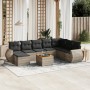 Garden furniture set 9 pieces and gray synthetic rattan cushions by , Garden sets - Ref: Foro24-3257474, Price: 567,10 €, Dis...