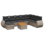 Garden furniture set 9 pieces and gray synthetic rattan cushions by , Garden sets - Ref: Foro24-3257474, Price: 567,10 €, Dis...