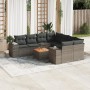 Garden furniture set 9 pieces and gray synthetic rattan cushions by , Garden sets - Ref: Foro24-3257705, Price: 627,29 €, Dis...