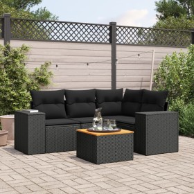 5-teiliges Gartenmöbel-Set und Kissen aus synthetischem Rattan schwarz von , Gartensets - Ref: Foro24-3225425, Preis: 369,26 ...