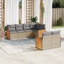 Set aus 7-teiligen Gartensofas und Kissen, synthetisches Rattan, beige von , Gartensets - Ref: Foro24-3260225, Preis: 612,33 ...