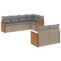 Set aus 7-teiligen Gartensofas und Kissen, synthetisches Rattan, beige von , Gartensets - Ref: Foro24-3260225, Preis: 612,33 ...