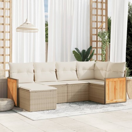 Set Gartensofas mit Kissen 6 Stück synthetisches Rattan beige von , Gartensets - Ref: Foro24-3260259, Preis: 522,61 €, Rabatt: %