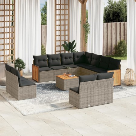 Garden sofa set 12 pieces with gray synthetic rattan cushions by , Garden sets - Ref: Foro24-3260177, Price: 797,11 €, Discou...