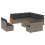 Set de sofás de jardín 12 pzas con cojines ratán sintético gris de , Conjuntos de jardín - Ref: Foro24-3260177, Precio: 797,1...