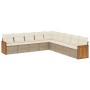 Set de sofás de jardín 9 pzas con cojines ratán sintético beige de , Conjuntos de jardín - Ref: Foro24-3260140, Precio: 679,9...