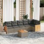 7-piece garden sofa set with gray PE rattan cushions by , Garden sets - Ref: Foro24-3260079, Price: 476,43 €, Discount: %