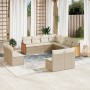 Set von 11-teiligen Gartensofas mit beigen Kissen aus synthetischem Rattan von , Gartensets - Ref: Foro24-3260168, Preis: 826...