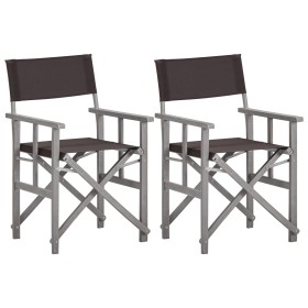 Director's chairs, 2 units, solid acacia wood by vidaXL, Garden chairs - Ref: Foro24-45950, Price: 135,92 €, Discount: %