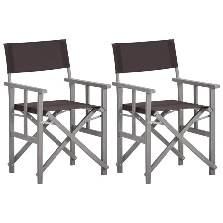 Director's chairs, 2 units, solid acacia wood by vidaXL, Garden chairs - Ref: Foro24-45950, Price: 135,99 €, Discount: %