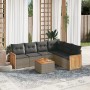 7-piece garden sofa set with gray PE rattan cushions by , Garden sets - Ref: Foro24-3260093, Price: 476,43 €, Discount: %