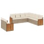 Set de sofás de jardín 9 pzas con cojines ratán sintético beige de , Conjuntos de jardín - Ref: Foro24-3260182, Precio: 744,9...