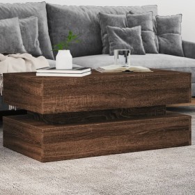 LED light coffee table in brown oak 90x50x40 cm by , Coffee table - Ref: Foro24-839867, Price: 110,76 €, Discount: %