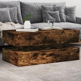 Smoked oak coffee table with LED lights 90x50x40 cm by , Coffee table - Ref: Foro24-839865, Price: 110,57 €, Discount: %