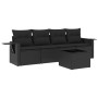 Set de muebles de jardín 5 pzas y cojines ratán sintético negro de , Conjuntos de jardín - Ref: Foro24-3252222, Precio: 415,6...