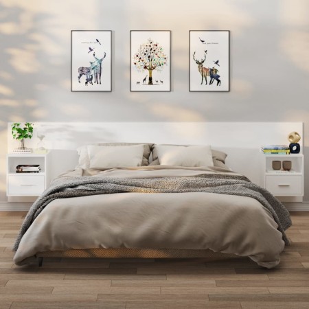 Wall bedside tables 2 white units by vidaXL, Nightstands - Ref: Foro24-811008, Price: 92,49 €, Discount: %