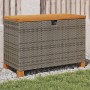 Caja de almacenaje jardín madera acacia ratán gris 80x40x48 cm de , Cajas de almacenaje para exteriores - Ref: Foro24-366283,...