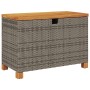 Acacia wood and grey rattan garden storage box 80x40x48 cm by , Outdoor storage boxes - Ref: Foro24-366283, Price: 140,59 €, ...