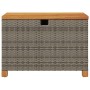 Acacia wood and grey rattan garden storage box 80x40x48 cm by , Outdoor storage boxes - Ref: Foro24-366283, Price: 140,59 €, ...