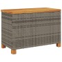 Acacia wood and grey rattan garden storage box 80x40x48 cm by , Outdoor storage boxes - Ref: Foro24-366283, Price: 140,59 €, ...