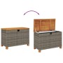 Acacia wood and grey rattan garden storage box 80x40x48 cm by , Outdoor storage boxes - Ref: Foro24-366283, Price: 140,59 €, ...