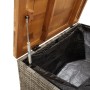 Aufbewahrungsbox aus Akazienholz im Garten mit grauem Rattan 80x40x48 cm von , Aufbewahrungsboxen für den Außenbereich - Ref:...