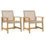 Garden chairs 2 units made of acacia wood and synthetic beige rattan by , Modular outdoor sofas - Ref: Foro24-367597, Price: ...