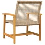 Garden chairs 2 units made of acacia wood and synthetic beige rattan by , Modular outdoor sofas - Ref: Foro24-367597, Price: ...