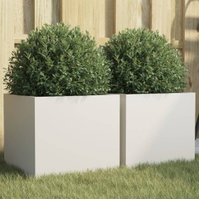 2 units of cold-rolled white steel planters 32x30x29 cm by , Pots and planters - Ref: Foro24-841538, Price: 53,82 €, Discount: %