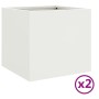 2 units of cold-rolled white steel planters 32x30x29 cm by , Pots and planters - Ref: Foro24-841538, Price: 53,82 €, Discount: %