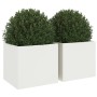 2 units of cold-rolled white steel planters 32x30x29 cm by , Pots and planters - Ref: Foro24-841538, Price: 53,82 €, Discount: %