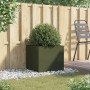 Cold-rolled steel planter in olive green, 49x47x46 cm. by , Pots and planters - Ref: Foro24-841565, Price: 51,61 €, Discount: %