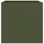 Cold-rolled steel planter in olive green, 49x47x46 cm. by , Pots and planters - Ref: Foro24-841565, Price: 51,61 €, Discount: %