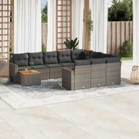 Set de sofás de jardín 11 pzas y cojines ratán sintético gris de , Sofás modulares de exterior - Ref: Foro24-3224310, Precio:...