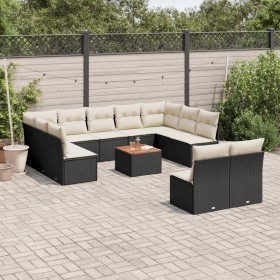 Set Gartensofas 12 Stück Kissen synthetisches Rattan schwarz von , Gartensets - Ref: Foro24-3223886, Preis: 653,92 €, Rabatt: %