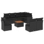 Set aus 8-teiligen Gartensofas und Kissen Kunstrattan schwarz von , Gartensets - Ref: Foro24-3224158, Preis: 500,23 €, Rabatt: %