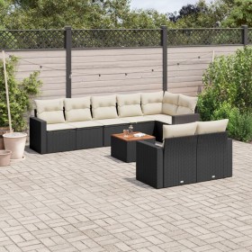 Set aus 8-teiligen Gartensofas und Kissen Kunstrattan schwarz von , Gartensets - Ref: Foro24-3224208, Preis: 587,76 €, Rabatt: %