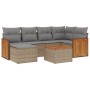 Set of 7-piece garden sofas and beige synthetic rattan cushions by , Garden sets - Ref: Foro24-3260267, Price: 533,17 €, Disc...