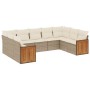 Set de sofás de jardín 9 pzas con cojines ratán sintético beige de , Conjuntos de jardín - Ref: Foro24-3260357, Precio: 760,9...