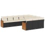 Set de sofás de jardín 10 pzas cojines ratán sintético negro de , Conjuntos de jardín - Ref: Foro24-3260418, Precio: 605,16 €...