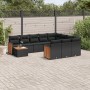 Garden sofa set 11 pieces and black synthetic rattan cushions by , Garden sets - Ref: Foro24-3260445, Price: 669,87 €, Discou...